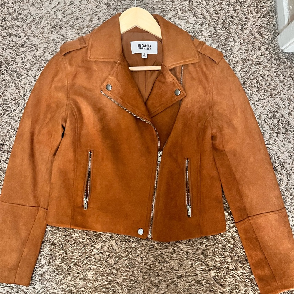 BB Dakota Steve Madden faux suede moto jacket